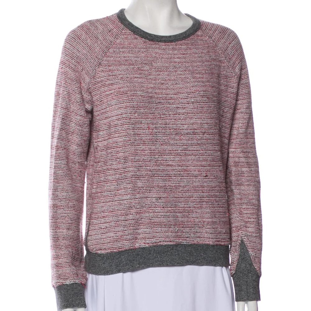 T by Alexander Wang red sweater black stripe color block